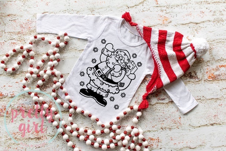 Santa coloring shirt YOUTH LONG SLEEVE