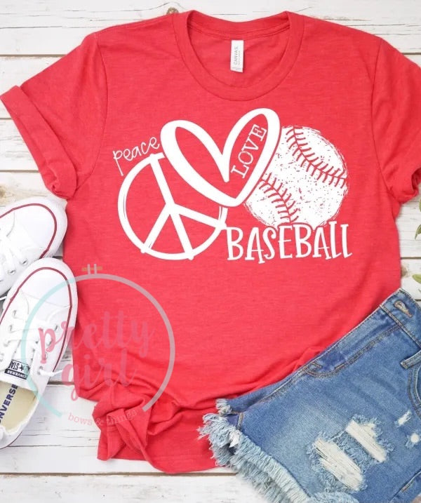 peace love baseball ADULT TSHIRT