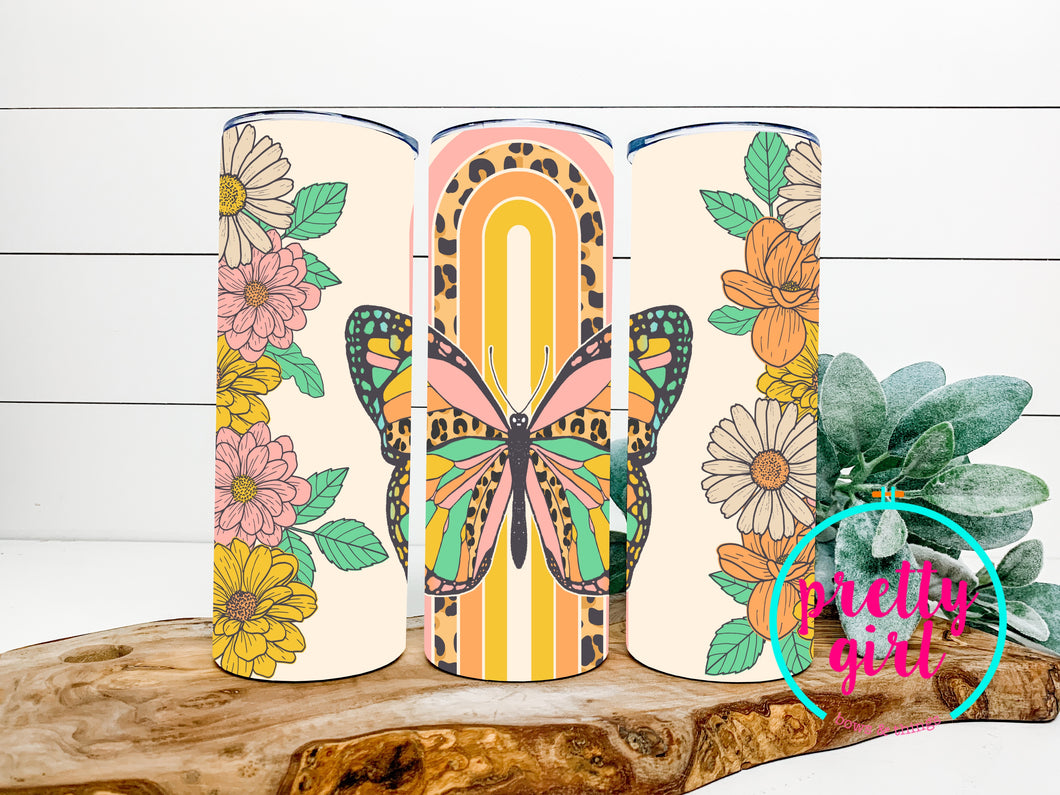 Boho rainbow tumbler