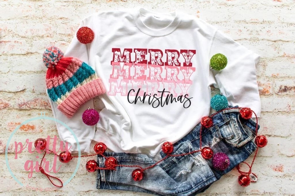 Merry merry merry Christmas ADULT TSHIRT