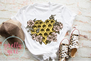 Beehive heart ADULT TSHIRT