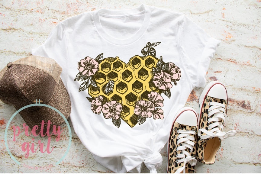 Beehive heart ADULT TSHIRT