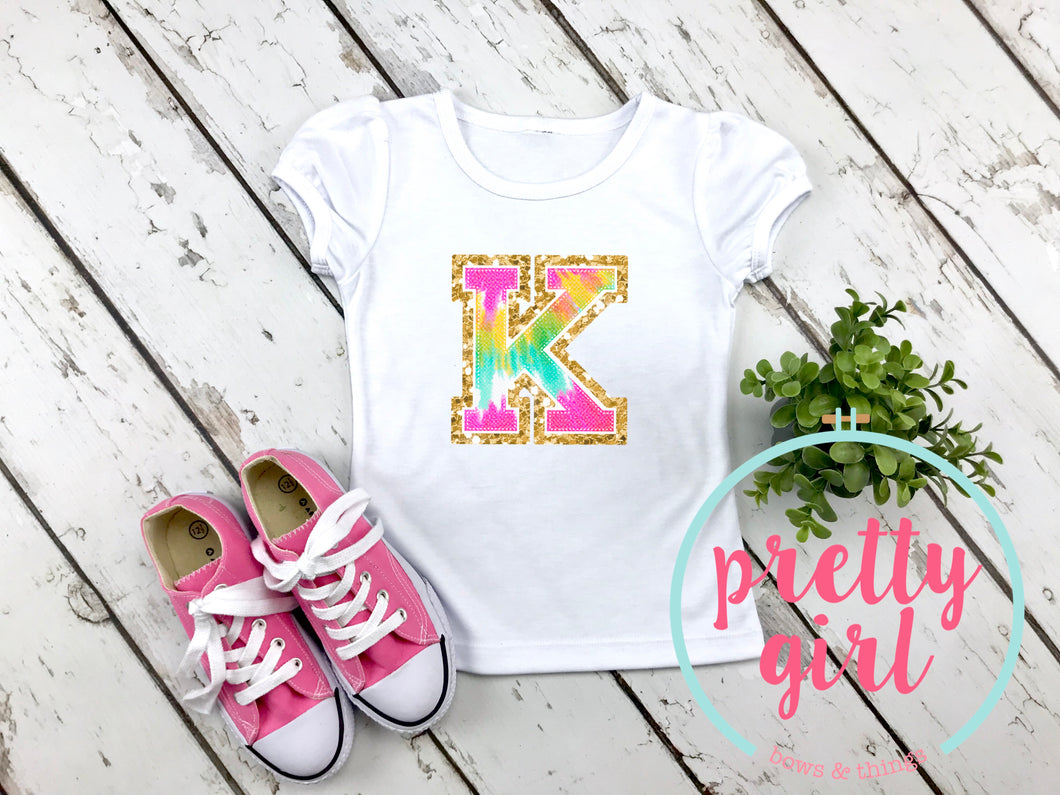Tie dye initial YOUTH TEE