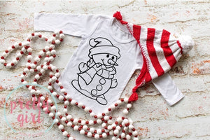 Snowman2 coloring shirt YOUTH LONG SLEEVE SHIRT