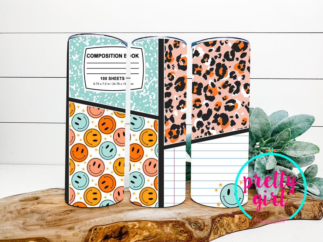 Composition notebook tumbler