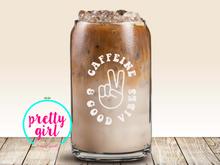 Load image into Gallery viewer, Caffeine and good vibes glass can
