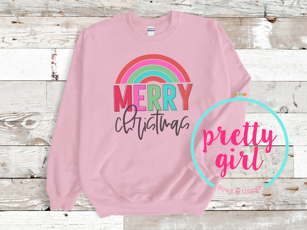 Merry Christmas pink sweatshirt