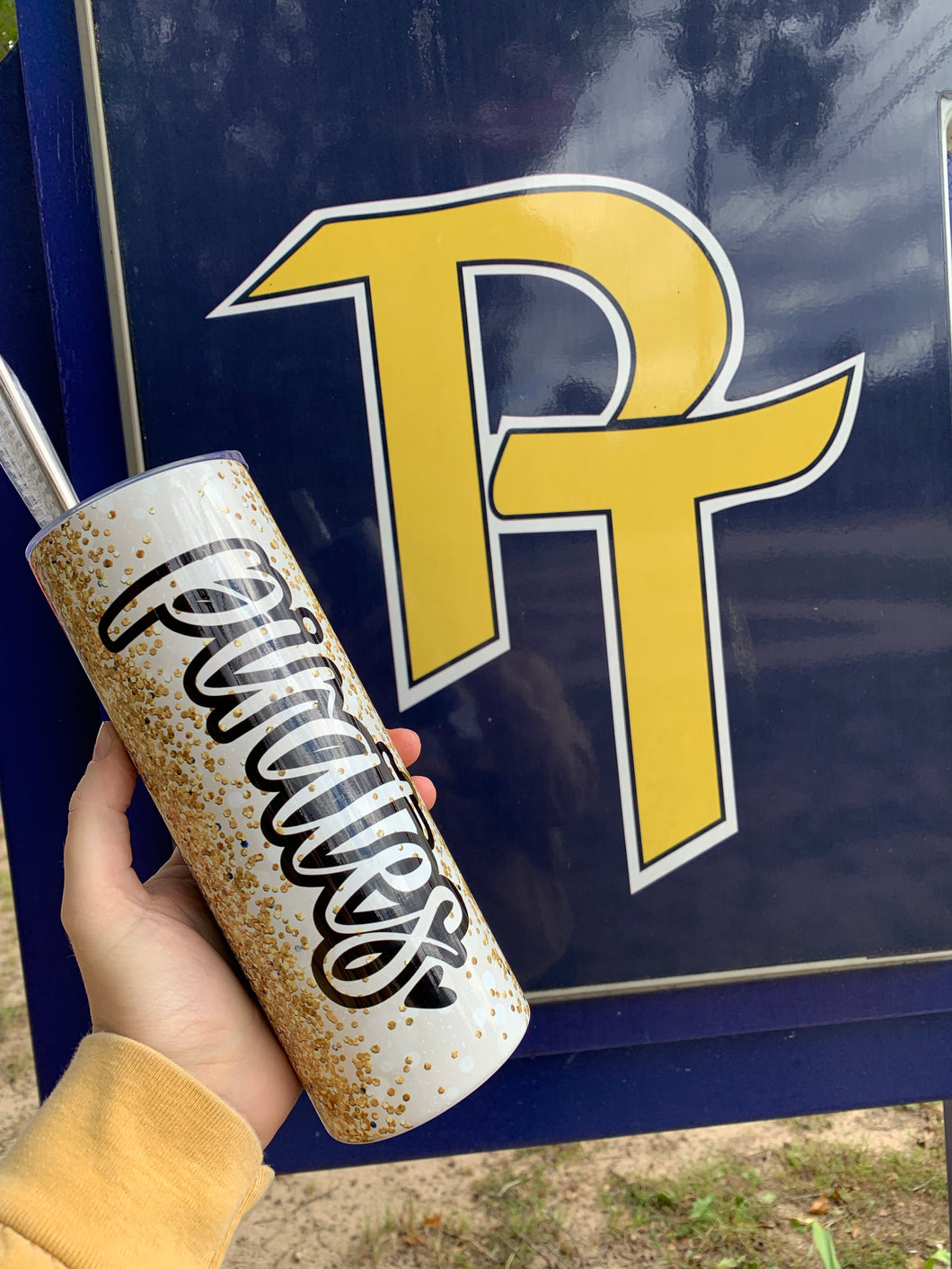 Glitter pirates tumbler
