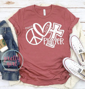 peace love prayer ADULT TSHIRT