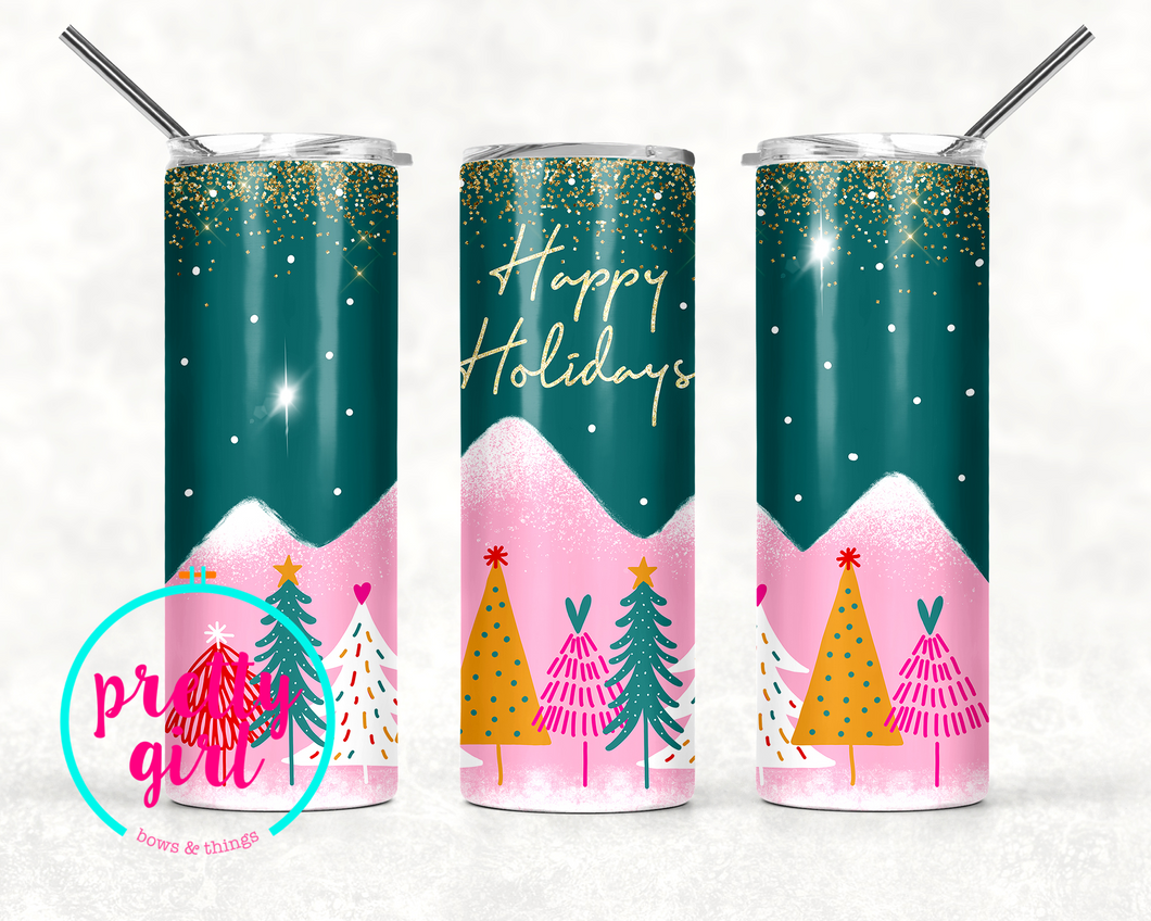 Happy holidays tumbler