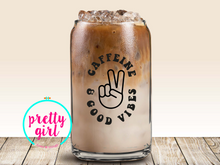 Load image into Gallery viewer, Caffeine and good vibes glass can
